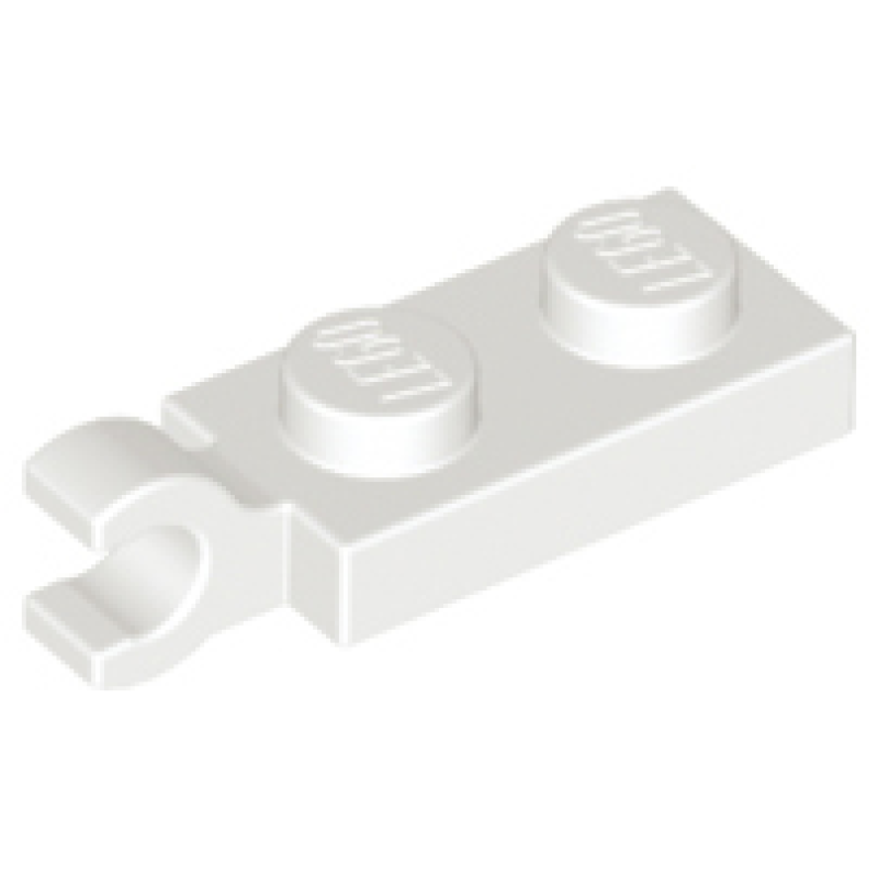 Plaat, Aangepast 1x2 met clip aan het einde White